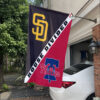 2 Padres vs Phillies House Divided Flag MLB House Divided Flag