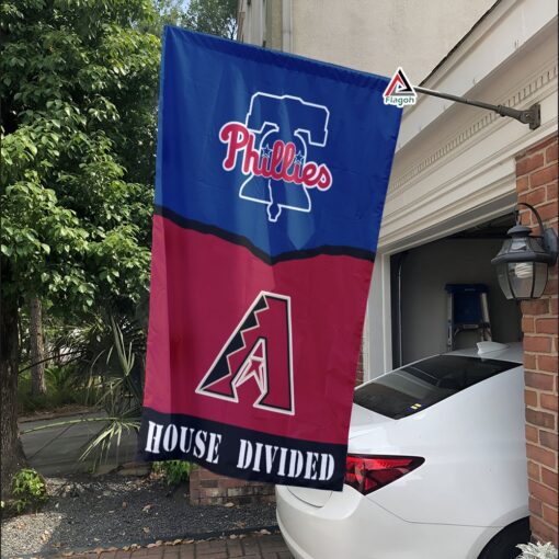 Phillies vs Diamondbacks House Divided Flag, MLB House Divided Flag
