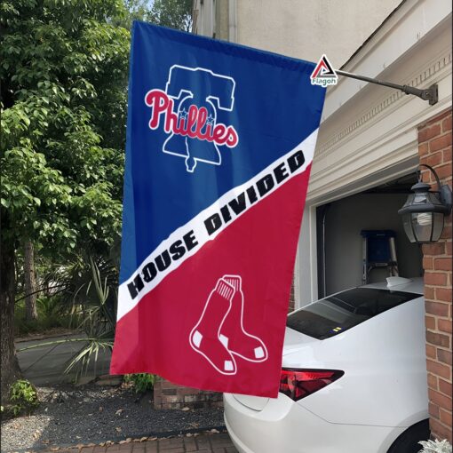 Phillies vs Red Sox House Divided Flag, MLB House Divided Flag