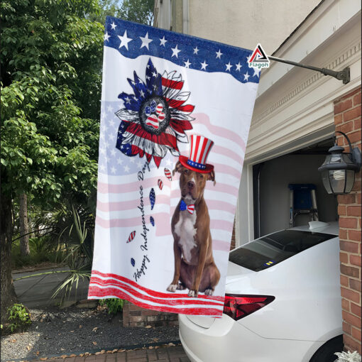 Pitbull American Patriot Flag, USA American Flag with Pit Bull Garden Flag