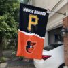 Pirates vs Orioles House Divided Flag, MLB House Divided Flag