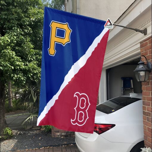 Pirates vs Red Sox House Divided Flag, MLB House Divided Flag