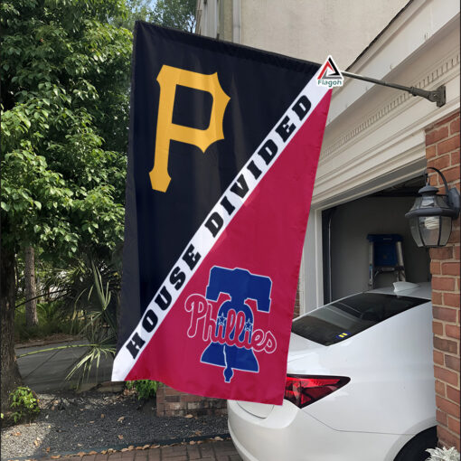 Pirates vs Phillies House Divided Flag, MLB House Divided Flag