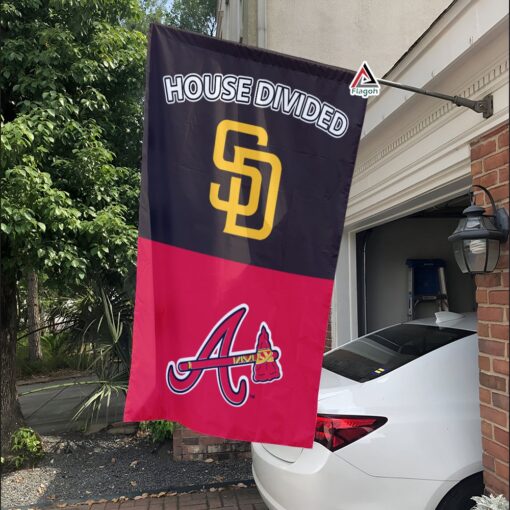 Padres vs Braves House Divided Flag, MLB House Divided Flag