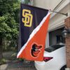 Padres vs Orioles House Divided Flag, MLB House Divided Flag