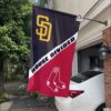 Padres vs Red Sox House Divided Flag, MLB House Divided Flag