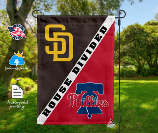 Padres vs Phillies House Divided Flag, MLB House Divided Flag