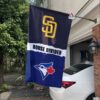 Padres vs Blue Jays House Divided Flag, MLB House Divided Flag