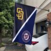 Padres vs Nationals House Divided Flag, MLB House Divided Flag