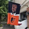 Giants vs Orioles House Divided Flag, MLB House Divided Flag