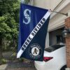 Mariners vs Athletics House Divided Flag, MLB House Divided Flag