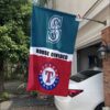 Mariners vs Rangers House Divided Flag, MLB House Divided Flag