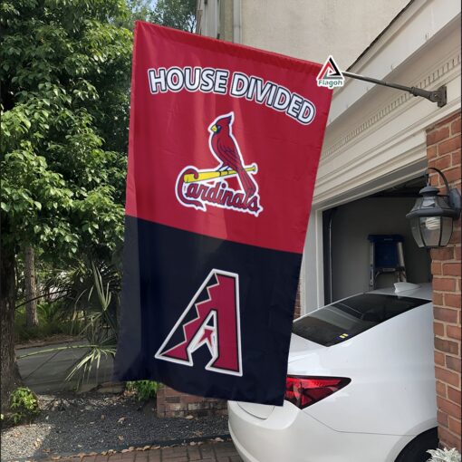 Cardinals vs Diamondbacks House Divided Flag, MLB House Divided Flag