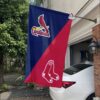 Cardinals vs Red Sox House Divided Flag, MLB House Divided Flag