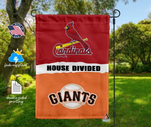 Cardinals vs Giants House Divided Flag, MLB House Divided Flag