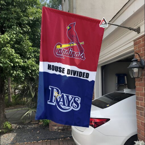 Cardinals vs Rays House Divided Flag, MLB House Divided Flag