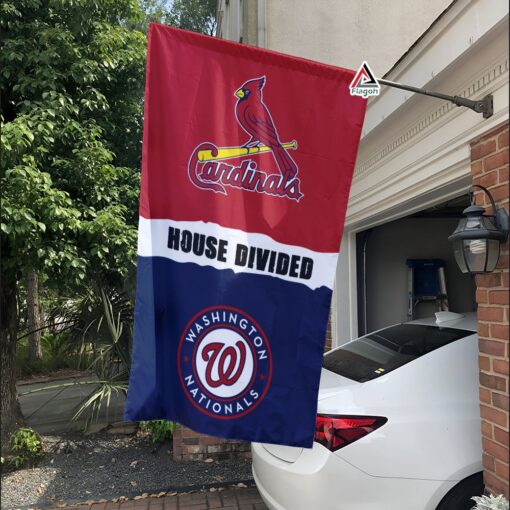 Cardinals vs Nationals House Divided Flag, MLB House Divided Flag