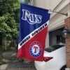 Rays vs Rangers House Divided Flag, MLB House Divided Flag