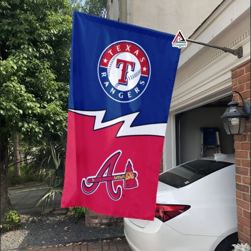 Rangers vs Braves House Divided Flag, MLB House Divided Flag