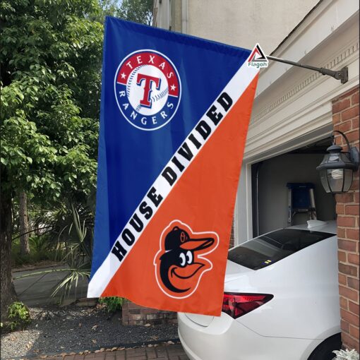 Rangers vs Orioles House Divided Flag, MLB House Divided Flag