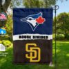 Blue Jays vs Padres House Divided Flag, MLB House Divided Flag