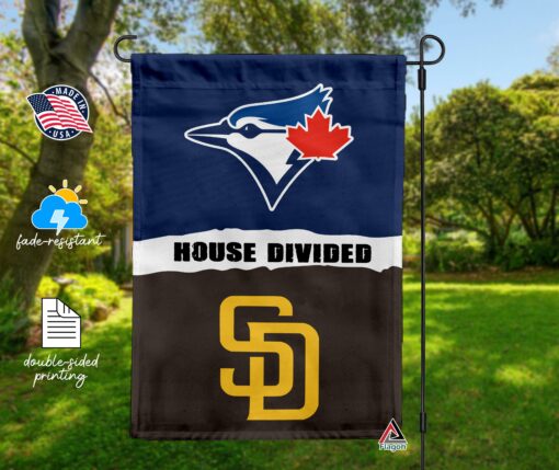 Blue Jays vs Padres House Divided Flag, MLB House Divided Flag