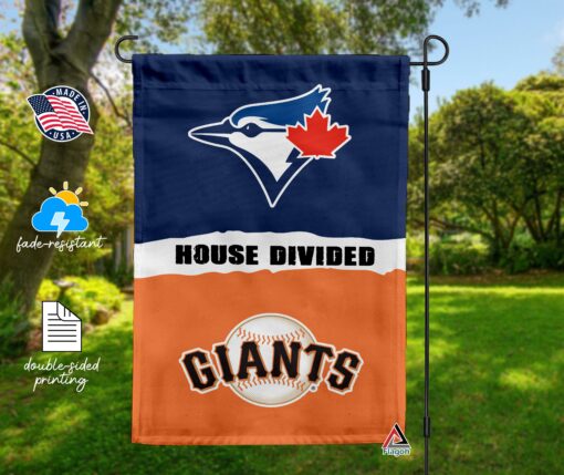 Blue Jays vs Giants House Divided Flag, MLB House Divided Flag