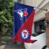 Blue Jays vs Rangers House Divided Flag, MLB House Divided Flag