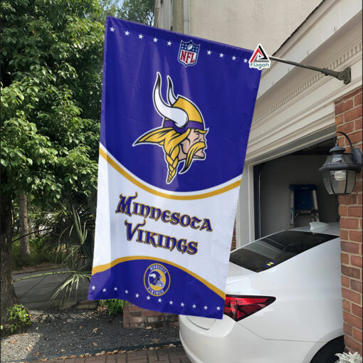 Minnesota Vikings Football Team Flag, NFL Premium Two-sided Vertical Flag