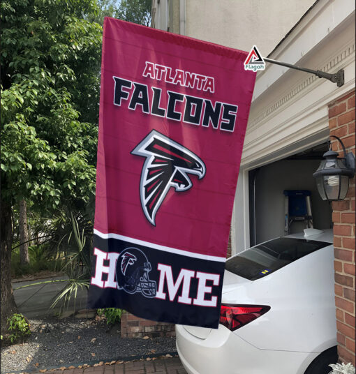 Atlanta Falcons Football Flag, Freddie Falcon Mascot Personalized Football Fan Welcome Flags, Custom Family Name NFL Decor