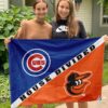 Cubs vs Orioles House Divided Flag, MLB House Divided Flag