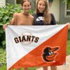 Giants vs Orioles House Divided Flag, MLB House Divided Flag
