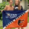 Rays vs Orioles House Divided Flag, MLB House Divided Flag