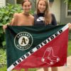 Athletics vs Red Sox House Divided Flag, MLB House Divided Flag