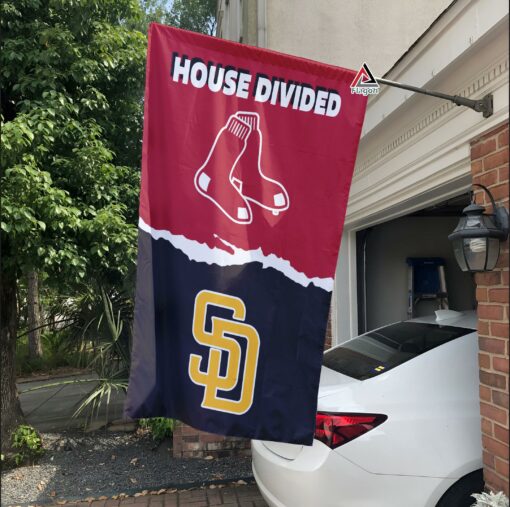 Red Sox vs Padres House Divided Flag, MLB House Divided Flag