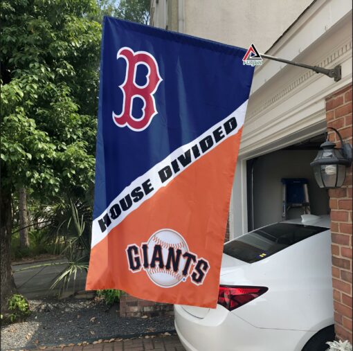 Red Sox vs Giants House Divided Flag, MLB House Divided Flag