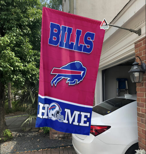 Buffalo Bills Football Flag, Billy Buffalo Mascot Personalized Football Fan Welcome Flags, Custom Family Name NFL Decor