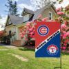 Cubs vs Rangers House Divided Flag, MLB House Divided Flag