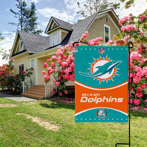 Miami Dolphins Football Team Flag, NFL Premium Two-sided Vertical Flag