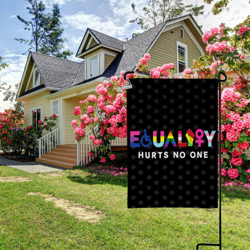 Equality Hurts No One Flag, Sarcastic LGBTQ Pride Month Banner, Rainbow Lesbian Pride Garden Flag