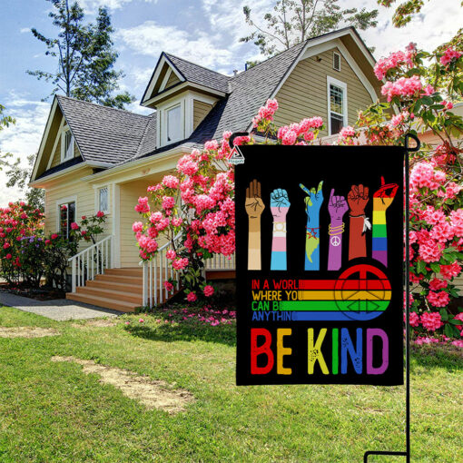 Be Kind Hippie Flag, Peace LGBTQ Kindness Flag, Be Kind Hand Sign Home Decor