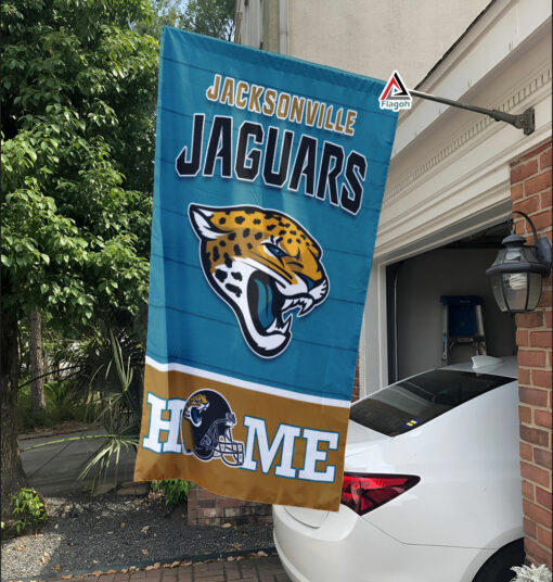 Jacksonville Jaguars Football Flag, Jaxson de Ville Mascot Personalized Football Fan Welcome Flags, Custom Family Name NFL Decor