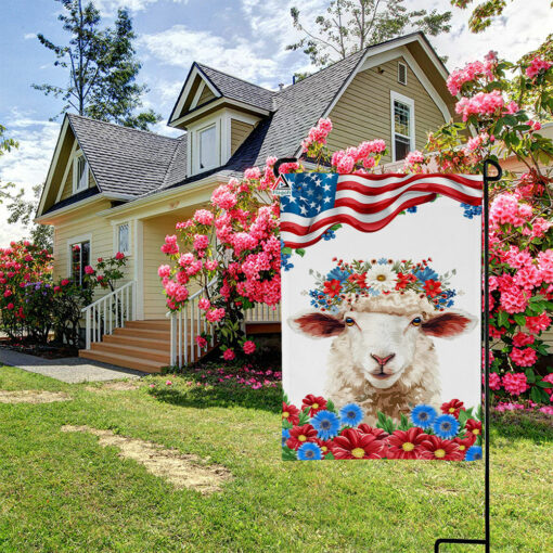 Sheep America 4th July Flag, Sheep Patriotic Happy Independence Day Flag