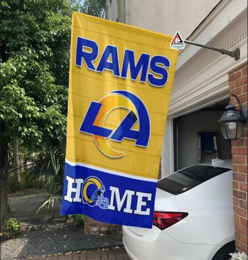 Los Angeles Rams Football Flag, Rampage Mascot Personalized Football Fan Welcome Flags, Custom Family Name NFL Decor