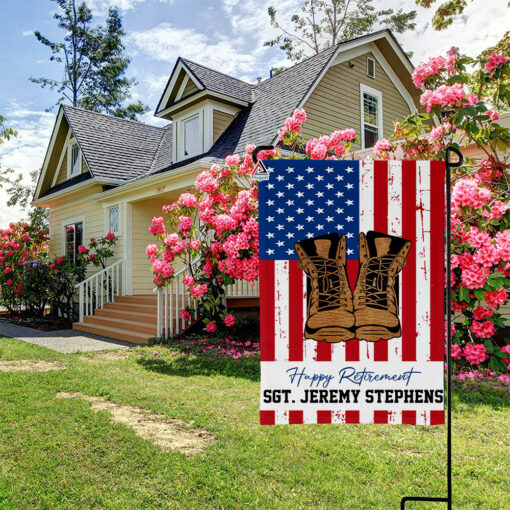 Custom Retirement Flag, Personalised American Military Army Gifts, Veteran Retirement Keepsake