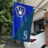 Brewers vs Mariners House Divided Flag, MLB House Divided Flag