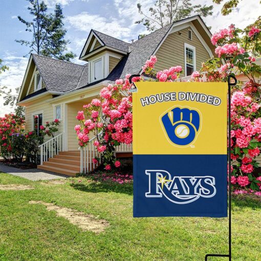 Brewers vs Rays House Divided Flag, MLB House Divided Flag