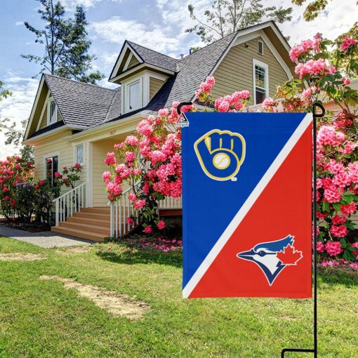 Brewers vs Blue Jays House Divided Flag, MLB House Divided Flag