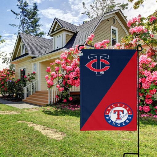 Twins vs Rangers House Divided Flag, MLB House Divided Flag