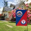 Mets vs Rangers House Divided Flag, MLB House Divided Flag